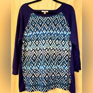 Roz & Ali from Dressbarn Geometric Design Top sz. XL